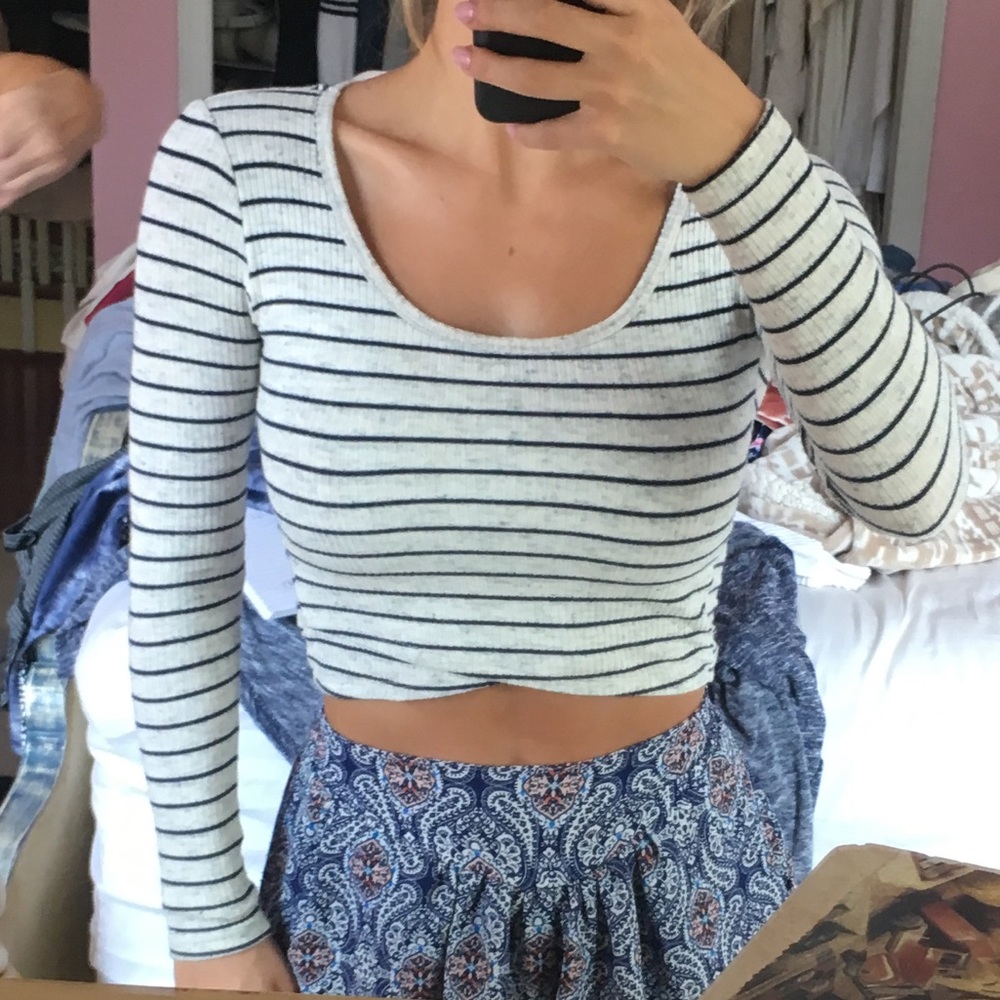 Free People Striped Crop Top